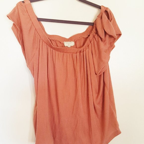 NO COMMENT Women's Top 2X Dusty Rose Elastic - Picture 1 of 4